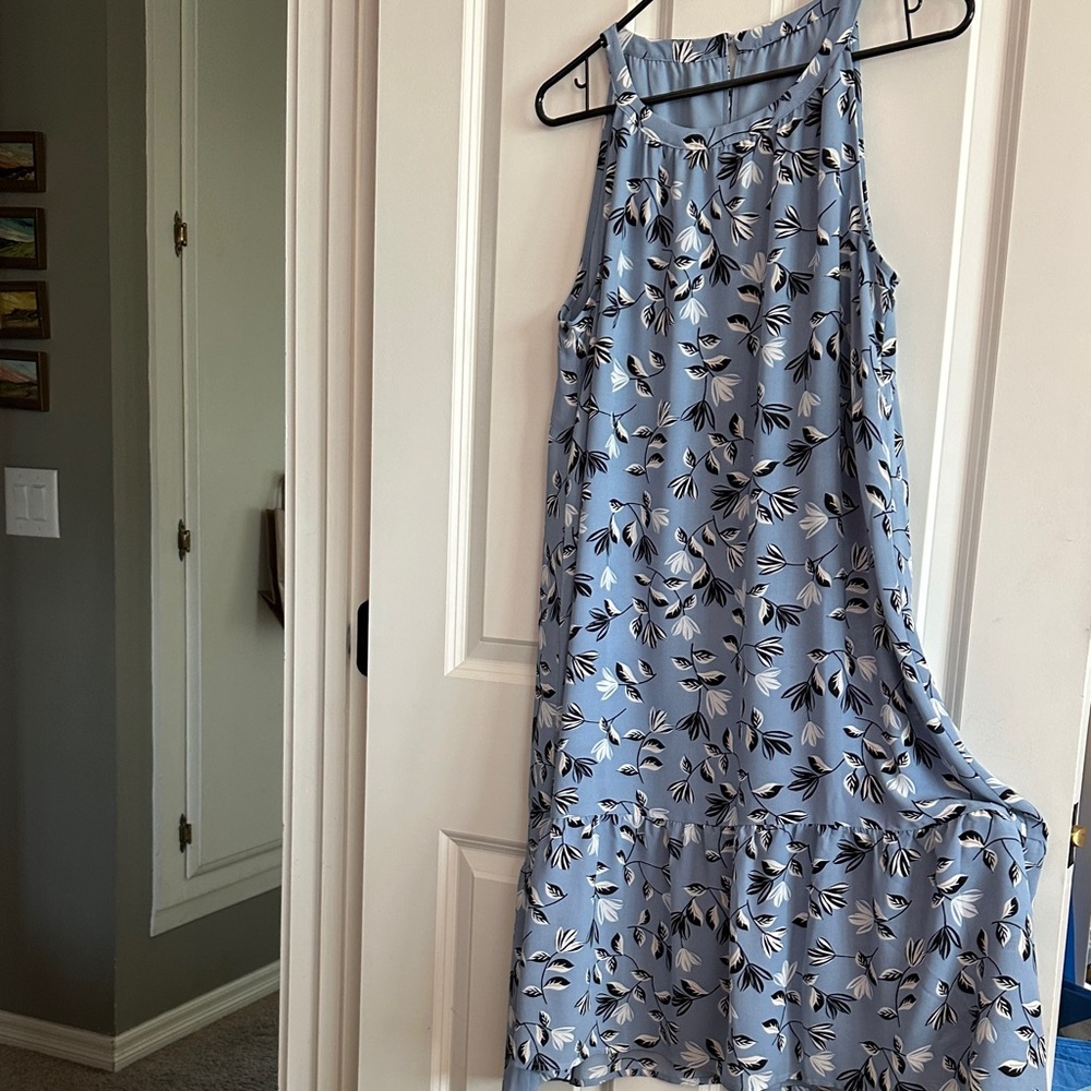 J. Jill Blue Floral Midi Dress